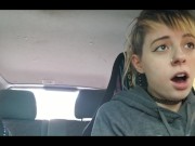 In public with vibrator and having an orgasm while driving 14/16