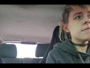 In public with vibrator and having an orgasm while driving 15/16