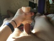 Guy fucks pocket pussy until he cums all over 1/16