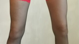 Toystest model strip scene2, lingerie fetish