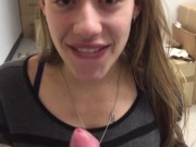 18 Year Old Girlfriend Swallows Massive Load 16/16