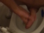 Cuban teen playing with his dick in toilet