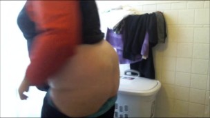 young bbw taking a shower