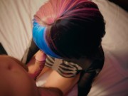 Haloween Costume Girl Cock Bite Spanking | Painful Blowjob to Cum in Mouth 4/16