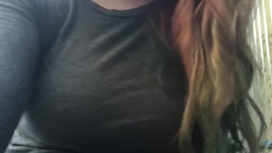 Teen Titty Drop Outside, Almost Caught