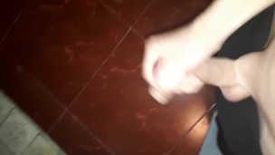 twink bathroom jerking
