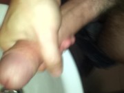 hairy amateur BWC  insane cumshot in bathromm at work 5/16