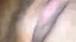Horny slut plays in her tight pink pussy