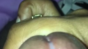 Handjob until He cums on her Hand
