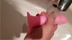 Preparing my dildo for my first time anal in years.....