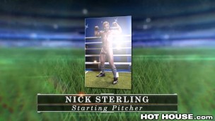 HotHouse Big Dick Muscle Hunk Group Sex With 3 Baseball Players