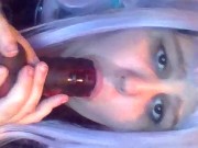 anime girl deep throat until she gags and cries