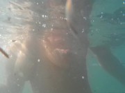 The guy picked up a naked girl on the beach, natural big tits, relax music 10/16