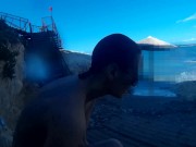 The guy picked up a naked girl on the beach, natural big tits, relax music 14/16