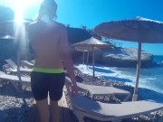 The guy picked up a naked girl on the beach, natural big tits, relax music 4/16