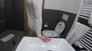 Jay lane having a quick play and cumming in the sink