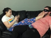 Feet in Face HJ & Footjob from Teen in Pyjamas 3/16