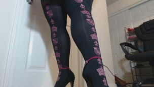 BBW Domme Threatens Ballkicking in Spiked High Heels and Custom Stockings