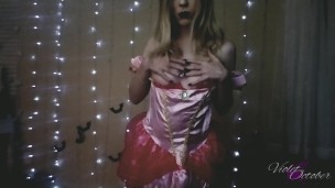 slutty princess peach sucks and fucks - camgirl cosplay super mario