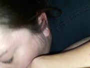 BBW Milf gives teasing blowjob before work 12/16