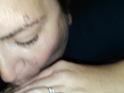 BBW Milf gives teasing blowjob before work 7/16