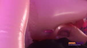Angel falls in LOVE with her blow up doll girlfriend as she fucks her bare