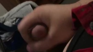 College bear tugs on cock in dorm room