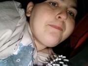 Plus size girl deep throats her brush