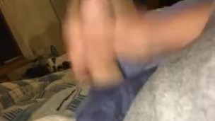 Huge backed up cum shot