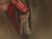 Vibrating my Tender Big Juicy Wet Pussy, Red Panties as I cumm P2
