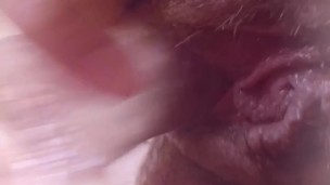 Stretching my pussy OPEN with a CLEAR dildo