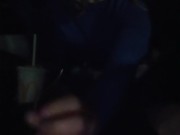 College Teen gives Uber Driver Handjob till he Busts Cum 8/16