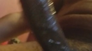 Big black shinny dick! Look at the veins!