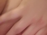 Daddy's girl talking dirty and cumming with pink dildo, womanizer and oil