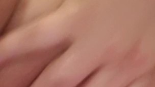 Daddy's girl talking dirty and cumming with pink dildo, womanizer and oil