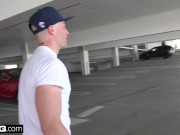 Real MILFs - Hot MILF sucks a big dick in a public garage