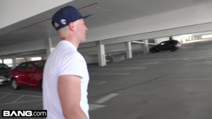 Real MILFs - Hot MILF sucks a big dick in a public garage