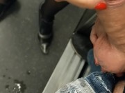  Huge Cumshots in the elevator in this Mom's Panties