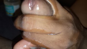 Greasy Up Close Masturbation