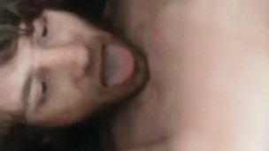 Eating own cum and self facial