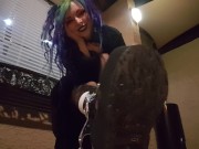 Public Goth Boots and Ass worship