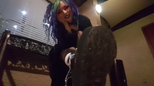 Public Goth Boots and Ass worship