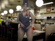 Massage 2018 Oiled Big Booty Show From Waitress at Restaurant - Cami Creams 15/16