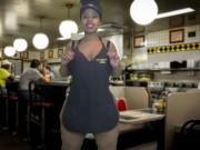 Massage 2018 Oiled Big Booty Show From Waitress at Restaurant - Cami Creams 6/16