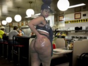 Massage 2018 Oiled Big Booty Show From Waitress at Restaurant - Cami Creams 7/16