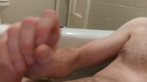 Jerking off in bathtub