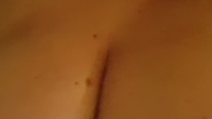 Brunette babe oily playtime with pink dildo - kissing, sucking, fucking it