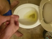 A little pissing with a nice cumshot