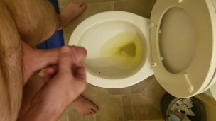 A little pissing with a nice cumshot