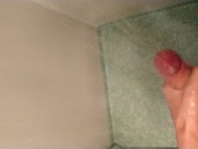 Fit with big dig masturebates in the shower
